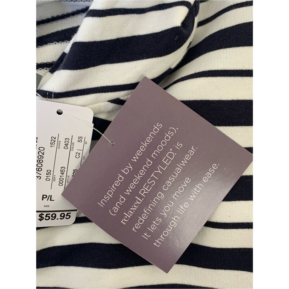 Christopher & Banks Petite Large Striped Full Zip Hoodie NWT P/L - Picture 6 of 8
